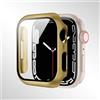 Generic Compatibile con Apple Watch Series 10/9/8/7/6/5/4 40/41/44/45/42/46 mm, dotato di una pellicola protettiva in vetro temperato e una custodia rigida in PC per una protezione completa. (oro, 41 mm)