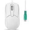 Perixx PERIMICE-209 P, Mouse Ottico Cablato PS2 con rotellina di scorrimento e 1000 DPI, bianco