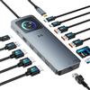 Selore&S-Global Docking Station USB C 3 HDMI Docking Station per Laptop 3 Monitor 13 in 1 USB C Hub Triplo Display con 3X 4K HDMI, 2,5G Ethernet, PD 100W, 5X 10Gbps USB 3.1, Smart Display, SD/TF per Dell HP