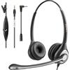 Wantek Cuffie Telefono Cellulare Binaurali con Microfono a Cancellazione del Rumore, Auricolare da 3,5 mm con Cavo per iPhone Samsung Galaxy Huawei HTC LG ZTE Blackberry Smartphone iPad Skype(F602M1)