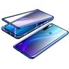 Skyjust Cover per Xiaomi Redmi Note 8T, Custodia Assorbimento Magnetico [Telaio in Metallo] [Doppia Faccia in Vetro Temperato] 360 Protezione Resistente ai Graffi Trasparente Cover, Blu