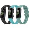 Tyeyober Confezione da 3 cinturini compatibili con Fitbit Inspire 3 per donne e uomini, cinturino di ricambio in silicone per Fitbit Inspire 3 Fitness Tracker