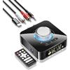 KZARYVEXIS Adattatore audio Bluetooth 6.0 HiFi, trasmettitore/ricevitore con display LED, 2RCA/3.5mm AUX, riproduzione USB/TF e chiamate in vivavoce, per Smartphone/Home Cinema/Auto/TV/PC/Altoparlanti