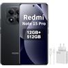 XIAOMI REDMI Note 15 Pro 4G Smartphone 12GB + 512GB Massive 6500mAh Batteria MediaTek Helio G200-Ultra 200MP Ultimate-Clarity Camera, Charger Included (Black)