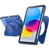 JETech Custodia con Supporto per iPad (A16) 11ª/10ª Gen, Navy | Per 2025/2022 Modello, Cover Supporto Multi-Angolo Regolabile, Porta Pencil Sottile, Retro Satinato