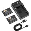DSTE 2PCS LI-40B Batteria + Caricabatteria Compatibile per Olympus FE-20 FE-150 FE-220 FE-230 FE-250