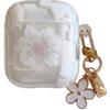Generic Custodia protettiva per auricolari, motivo floreale bianco, compatibile con AirPods 1/2/3/4/Pro/Pro2/Pro3, custodia per Airpod carina (bianco, AirPods 1/2)