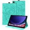 Auslbin Custodia per tablet Samsung Galaxy Tab S9 2023 11 Tab S8 S7, pelle PU goffrata a farfalla con funzione supporto, per Tab SM-X710 X700 T870, verde