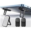 Generic 2 supporti pieghevoli per computer portatili, con 2 angoli regolabili, autoadesivo, invisibile, supporto per notebook e sollevatore per tastiera, per scrivania (nero)