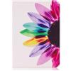 AIFILLE Bianca Custodia per Tablet Samsung Tab S3 9.7 2017 T820/T825 Antiurto Protettiva Flip Premium Pelle Portafoglio Donna Cover a Libro Fiore del Sole Colorato con Porta Carta di Credite Funzione