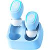 Asuinxurr auricolare wireless Bluetooth Touch Light anti-sudore HD qualità audio stereo universale cuffie blu