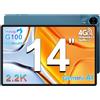 TECLAST T70 Tablet 14 Pollici 2.2K Tablets Gaming, Helio G100 2.2GHz Octa-Core, 10000mAh/18W, Dual SIM 4G LTE, 20GB RAM+128GB(TF 8TB), 2240x1400/Widevine L1/GPS/13MP/Gemini AI Android Tablet con Penna