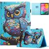 Oduio Custodia per Samsung Galaxy Tab S6 Lite 10.4'' (SM-P620/P625/P610/P613/P615/P619) 2024/2022/2020 PU Pelle Flip Cover con Funzione di Supporto e Slot per Scheda Magnetica, Auto Sonno/Sveglia, Gufo