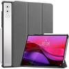 SATURCASE Custodia per Lenovo Yoga Tab Plus 5.0 / Lenovo Yoga Pad Pro da 12,7 pollici, in pelle PU, pieghevole, sottile, leggera, con funzione di accensione e spegnimento automatico, colore: grigio