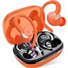 Jesebang Cuffie Bluetooth Sport, Auricolari 5.4 con Mic Stereo, YT18 Cuffie Wireless | Ricarica Rapida USB-C, Cuffiette Doppio Display LED, IP7 Impermeabili Auricolare,48H,Cuffie Senza Fili Corsa Running, Arancia