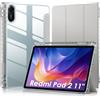 WD&CD Custodia Compatibile per Xiaomi Redmi Pad 2 11, Ultra Sottile Guscio Rigido in Acrilico Smart Pelle Cover con la Funzione Compatibile per Xiaomi Redmi Pad 2 11, Grigio
