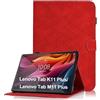 Oduio Custodia per Lenovo Tab K11 Plus/Lenovo Tab M11 Plus 11.45 Pollici Multi-angli Cover con Funzione di Supporto Pelle PU Flip Tablet Case - Rosso