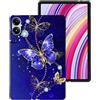 Generico DayQiQiPu Cover per Xiaomi Poco Pad/Redmi Pad PRO 12,1 Pollici 2024 Custodia Anti-Caduta Ultrasottile in TPU Morbido Che assorbe Gli Urti(Farfalla Blu)