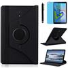 R.SHENGTE Custodia per Samsung Galaxy Tab S4 10,5 pollici 2018 (SM-T830 SM-T835 SM-T837), con supporto girevole a 360°, con pennino capacitivo, pellicola per schermo (Black)
