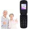 Lazmin112 2G Flip Telefono per Anziani, Big Buttons Cellulare per Anziani, Altoparlanti Ad Alta Voce, Quadrante velocità, Radio FM, 1200 MAh, Schermata Visualizzazione Colori da 1,8 (BLACK)