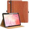 MoKo Cover per Samsung Galaxy Tab S11 2025 11 Pollici, Marrone | Supporto S Pen pelle PU, 2 angoli regolabili, Acc/Speg Auto, tracolla mano, tasca frontale, 2 scanalature antiscivolo