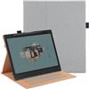 Vakarey Per Boox Note Air 4 C Cover con Portapenne,Intelligente In Pelle PU Custodia per Boox Note Air 3C B/W con Cinturino da Polso,Grigio