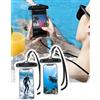 Generic Custodia impermeabile per telefono, 2 pezzi, facile da bloccare e resistente, IPX8, impermeabile, per la spiaggia, protezione per iPhone 17, 16, 15, 14, 13, 12, 11 Pro Max Plus Air, Galaxy S25 S24, 4