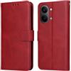 YUXING Cover per Xiaomi Poco X8 Pro Max 5G, Custodia a Libro in Pelle | Portafoglio, Blocco RFID, Porta Carte e Tasca Contanti, Chiusura Magnetica, Supporto, Antiurto-Rosso