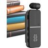 Pomurom Auricolari Senza Fili - Auricolari Con Cancellazione Del Rumore E Clip Da Risvolto,Cuffie Per Fitness Con Display Digitale - Per Sport Corsa Allenamento Palestra Business Le Donne E Gli Uomini