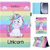 CXTCASE Custodia per Samsung Galaxy Tab A9+ 2023 (SM-X210/SM-X215/SM-X216B) 11.0, Cover Intelligente in PU con Slot, Unicorno Arcobaleno