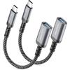 deleyCON 2x Adattatore USB-C a USB 10 Gbps OTG - Spina C a Presa A - Cavo per iPhone 17/16/15 Air/Pro/Max, Galaxy S25/S24/S23, A56, A16, Tablet, MacBook, iMac, iPad, Notebook ecc.