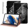 BOLELAW Custodia per Lenovo Tab Plus 11,5 (TB351FU) 2024, Lion | Custodia a portafoglio antiurto in pelle PU con portapenne, cavalletto e slot per carte di credito