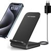 FDGAO Caricatore a induzione, caricatore senza fili rapido 20 W per iPhone | Stazione di ricarica wireless per iPhone Duo 18 Pro Max 17 16 15 14 13 12, Samsung Galaxy, Google Pixel, con adattatore