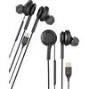 HOYULLI Auricolare cablato Jack USB C (Set di 2) per telefono Adattatore per Pad Compatibile con Samsung S24 S23 Tipo C Auricolare Audio Auricolare Intra-Ear Gaming Musica 16 Headphones 15
