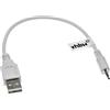 vhbw cavo di ricarica USB compatibile con AKG NC60NC, N60NC cuffie - cavo, USB 2.0 tipo A a jack da 2,5 mm, bianco, 20,5 cm