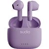 Sudio A1 Purple, auricolari con Bluetooth, Touch Control con base di ricarica wireless compatta IPX4, cuffie silenziose con microfono integrato, audio Premium Crystal Sound