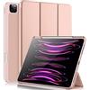 Vobafe Custodia Compatibile con Cover iPad PRO 12.9 6a/5a/4a/3a Generazione, Cover Posteriore Flessibile in TPU con Portamatite per iPad PRO 12.9 2022/2021/2020/2018, Oro rosa