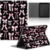 Stradvnaly Tablet Cover per Lenovo Tab M10 10,62023 TB360ZU,Cartoon Modello Aesthetics Custodia Stand Multi-Angoli Antiurto PU Flip Cover Bumper Silicone Case,Nastro Fiocco Rosa Nero