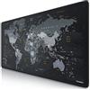 TITANWOLF - XXL Tappetino per Mouse da Gioco - Gaming Mousepad Extra Grande 900 x 400mm - Mousepad Pad con Base in Gomma Antiscivolo - Spessore 3mm - Nero - modello World Map