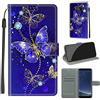 TOMYOU Cover per Samsung Galaxy S8, farfalla blu | Antiurto Protettiva Portafoglio, Slot per Schede, Magnetica, Custodia in Pelle PU, Libro Flip,Funzione Stand