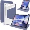 Lemxiee Cover per Samsung Galaxy Tab S10 FE+ & S10 FE Plus 13.1 Case per supporto rotante & Slot per penna Custodia in pelle PU + Acrilico trasparente