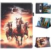 Vaitasy Custodia per Samsung Galaxy Tab A9 Plus 2023 11 Pollici (SM-X210/X215), Ultra-sottlie Protettivo Custodia con Flip Book Cover Galaxy Tab A9 Plus - Cavallo