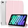 4UBonLife Custodia per iPad Mini 7ª Generazione 2024 (A17 Pro) / Mini 6ª Generazione 2021 8,3 Pollici, Cover Protettiva Rigida Sottile, Cover Posteriore Opaca Traslucida per iPad mini 6 7, Rosa