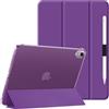 HGWALP Custodia trasparente per iPad (A16) 11a generazione 11 2025/iPad 10a generazione 10.9 2022, Cover del supporto con retro traslucido duro, sonno automatico/sveglia&Titolare dello stilo-Viola