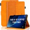 Vkooer Custodia for Samsung Galaxy Tab A6 10.1'' 2016 Cover SM-T580/T585 Custodia Pelle PU Leggero Flip Case con Stand Funzione e Tasca per Galaxy Tab A 10.1 Pollice 2016, Arancione