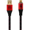 OEHLBACH GAMING New Game Red - USB Type-A auf Type-C Kabel 10Gbps - Ladeleistung bis 60W - doppelt geschirmt - vergoldete Kontakte - 75cm - Gaming Kabel mit Gewebemantel - rot/schwarz