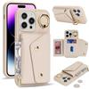 Lipvina Per iPhone 14 Pro Max,Custodia per telefono con spazio per carte di credito per donne. Custodia con fessura per carte di credito. Portafoglio con zip per uomini - Bianco