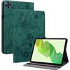 Ymyhyuxi Custodia a portafoglio in pelle con motivo floreale in rilievo per Realme Pad 2, 11,5, supporto regolabile, slot per schede, cover posteriore in TPU verde