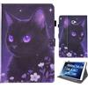 Bemoloon PU Tablet Cover per Samsung Galaxy Tab A 10.1 2016 A6/T580/T585 - Colori Vibranti & Design alla Moda, Anti-Graffio, Sblocco/Standby Automatico, Gatto dei Sogni
