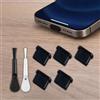 Generic 5 tappi antipolvere USB C con 2 spazzole per la pulizia, protezione per spina di ricarica per porta di ricarica, compatibile con iPhone 17/16/15